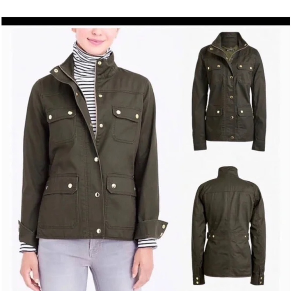 J Crew Relaxed Field utility Jacket Military Green XXS